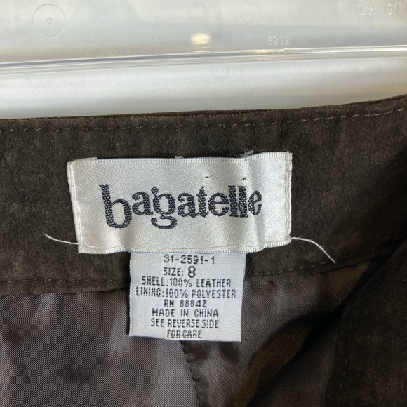 Bagatelle Brown Nubuck Leather Straight Leg Pants High Waisted Womens Size 8 - Picture 5 of 8